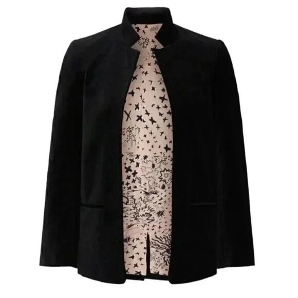 Zadig & Voltaire Blue Velvet Blazer Size Small Velour Luxury Designer Jacket - Picture 1 of 10